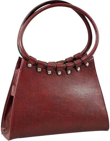 Dasein Designer Inspired Fine Textured Shoulder Bag -Burgundy Red