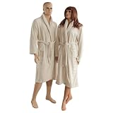 Produkt-Bild: Bademantel Morgenmantel Saunamantel Microfaser f&uuml;r Damen & Herren versch. Farben, Farbe:creme;Gr&ouml;&szlig;e:M