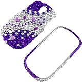 Rhinestones Protector Case for Samsung Gravity Smart T589, Purple Silver Ge ....