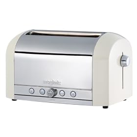Magimix 4 slice toaster polished with cream centre panel