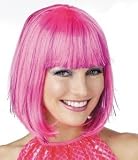 Wig Pink Shimmering Bob Costume Accessory