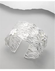Flower Cuff Bracelet In Sterling Silver