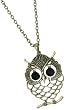Glam Naturale Recycled Brass Long Chain Pendant Owl Necklace