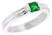 Sterling Silver .40 Carat Size Princess Cut Emerald Colored CZ Bridal Ring