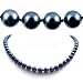 AAA Quality 18 Inch Round 7-7.5mm Black Akoya SaltWater Cultured Pearl Necklace