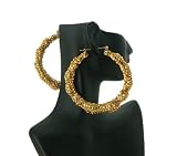 Basketball Wives PaParazzi Rhinestone Paved Bamboo Earring GOLD HE2002GDLCT