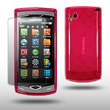 SAMSUNG S8500 WAVE HOT PINK GEL COVER CASE WITH SCREEN PROTECTOR BY CELLAPOD CASES