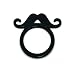 Schnurrbart Ring Mustache 17mm Moustache Bart Anhänger schwarz - sehr robust - Party Beard