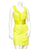 2b Pleated Cinch Belt Dress - LEMON GLOW (L)
