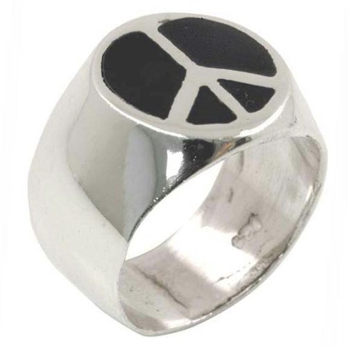 Inlayed Peace - Sterling Silver Ring