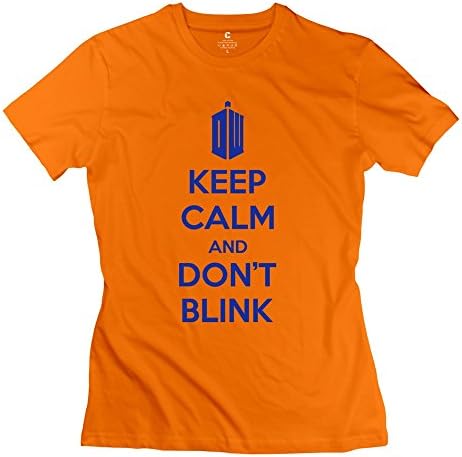 XY-TEE Women's T Shirt Geek Keep Calm Dont Blink Orange Size XXL