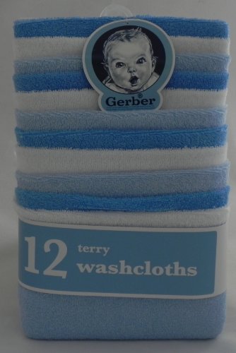 Gerber Terry Washcloth 12 Pack (Blue)
