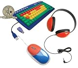 Califone "New" Kids Computer Package. Includes: Kids Keyboard, Mouse and Headphones