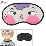 2 Pcs Black Elastic Band Colored Cartoon Sheep Face Eyeshade Mask Protector