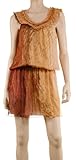 CROCHETED DRESS BROWN/ PINK STRIPES, L