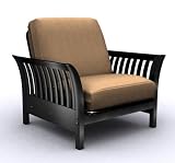 American Furniture Alliance Florenzia Metal/Wood Frame Junior Twin Chair, Black Lacquer