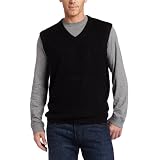 Dockers Mens Soft Acrylic Vest, Black, Medium