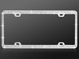 Car Automotive License Plate Frame Chrome Coating Metal with Double Row White 246 Diamonds Crystals Rhinestones Bling