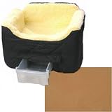 Lookout II Pet Car Seat with Storage Tray (Vinyl Camel, Oversize 22 in. wide for up to 25 lb. pet)