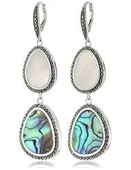 Judith Jack "Clouds" Sterling Silver Marcasite Multi-Double Organic Shape Drop Earrings