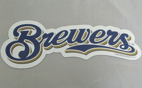 Milwaukee Brewers Team Name MLB Car Magnet