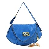 Valentino Cobalt Blue Crescent Shaped Shoulder Handbag