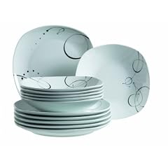 Domestic 921387 Tafelservice 12-teilig Chanson mit je 6 Teller tief und flach