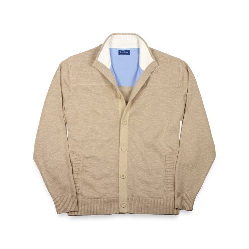 Paul Fredrick Linen/Cotton Blend Front Cardigan