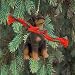 Doberman Pinscher Miniature Dog Ornament - Uncropped Ears - Red