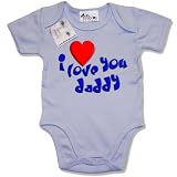from Dirty Fingers Dirty Fingers - I love you Daddy - Baby & Toddler Short Sleeve Bodysuit / BabyGrow, 0-3 months, Blue