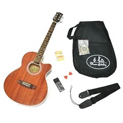 Elektro Akustik Westerngitarre "Sapeli" mit 4 Band EQ Pickup / Tonabnehmer und Zubeh�rset: gepolsterte Tasche, Gurt, Ersatzsaiten und Stimmpfeife
