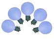 Set of 10 Battery Operated Sugared Blue LED G50 Christmas Lights - Green Wire