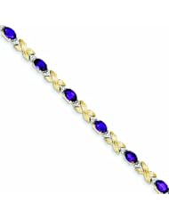 6.3 Carat 14K Gold Amethyst/Diamond Bracelet