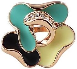 2014 Rose Gold Plated Latest Style Enamel Flower Ring