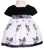 New Black & White Velvet Bow Lace Dress ~ Size 6M to 24M ~ Christmas Holiday