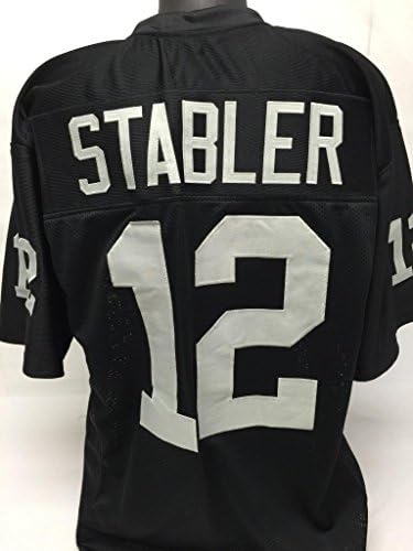 Ken Stabler unsigned custom sewn jersey Black Men's size adult x-large