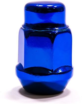 PREMIUM BLUE BULGE ACORN WHEEL LUG NUTS 3/4" HEX 1.38" TALL 1/2" THREAD PITCH SET OF 32