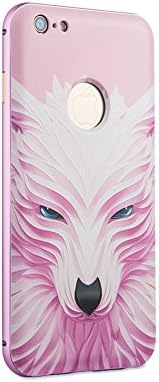 iPhone 6plus Case, iPhone 6S plus Case, 3D Relief Painted PC Back Cover Metal Aluminum Bumper Case for iPhone 6plus /6s plus (fox pink)