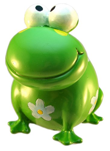 Green Frog Money Piggy Bank with Flowers Green Frog Money Piggy Bank with Flowers