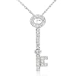 1/5ctw Diamond Key Pendant in 14k White Gold (GH/I1)