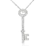 Search : 1/5ctw Diamond Key Pendant in 14k White Gold (GH/I1)