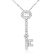 1/5ctw Diamond Key Pendant in 14k White Gold (GH/I1)