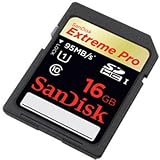 SanDisk Extreme Pro 16GB SDHC UHS-1 High Performance memory card (SDSDXPA-016G-A75, Retail Packaging) - NEW 95MB/s version