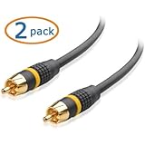 Cable Matters 2-Pack, Gold Plated Subwoofer RCA Audio Cable 10 Feet