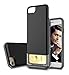 Style4U iPhone 8 / iPhone 7 Case, Slim Shock-Resistant Hybrid Armor Case with Credit/ID Card Compartment for Apple iPhone 8 and iPhone 7 with 1 Stylus [Black]