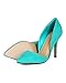 Breckelle's Women Suede Pointy Toe Dorsay Stiletto Heel Pump CC21 - Aqua