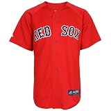 MLB Boston Red Sox Scarlet Alternate Short Sleeve 6 Button Synthetic Replica Baseball Jersey Spring 2012 Men's