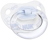 Nuk - Sucettes et Anneaux de dentition - 1 Sucette de jour Silicone- 0/6 mois taille 1 + Boîte - Bleu