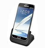 Patuoxun Dual Sync Dock Docking Station Cradle Battery Charger For Samsung Galaxy Note 2 II (Support Audio Output, Compatible without or with a Slim-fit Case)
