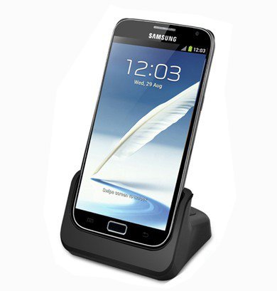 Patuoxun Dual Sync Dock Docking Station Cradle Battery Charger For Samsung Galaxy Note 2 II (Support Audio Output, Compatible without or with a Slim-fit Case)